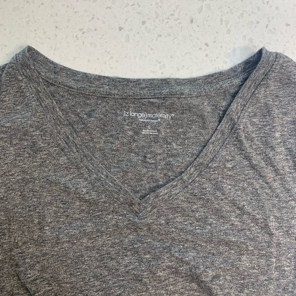 Liz Lange for Target, Maternity Grey Short Sleeve Top - Picture 2 of 7